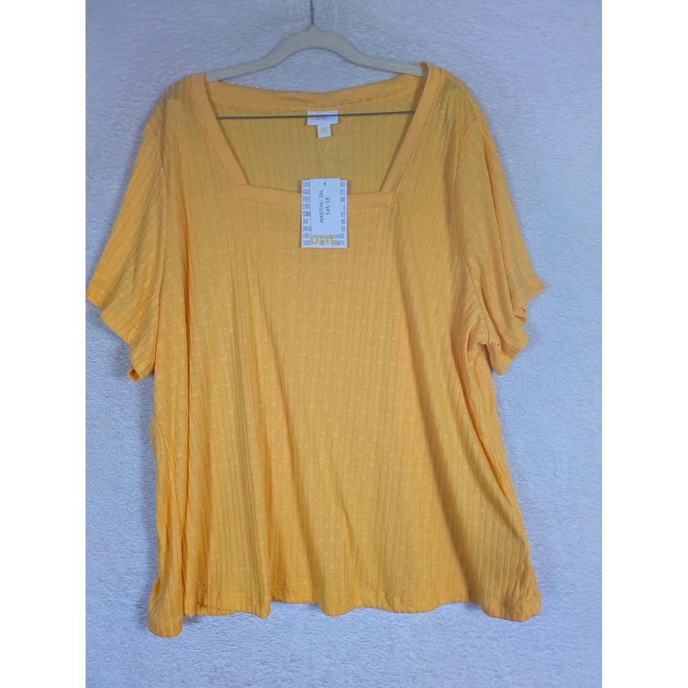 NEW LuLaRoe Martha Top Women's 3XL Yellow Square Neck